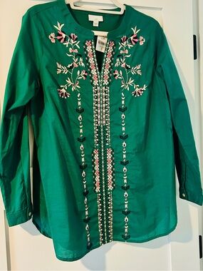 J Jill NWT Embroidered Tunic